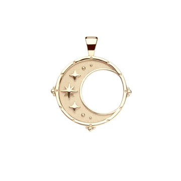 FOREVER Moon and Back Pendant Coin in Solid Gold