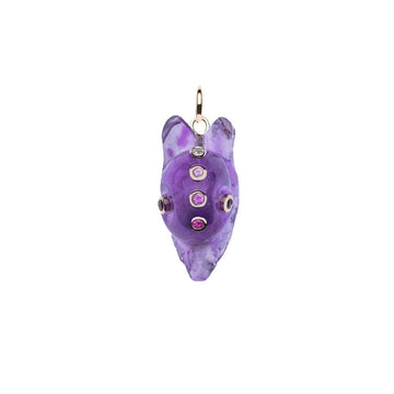 JOY Carved Amethyst Snail in Solid Gold