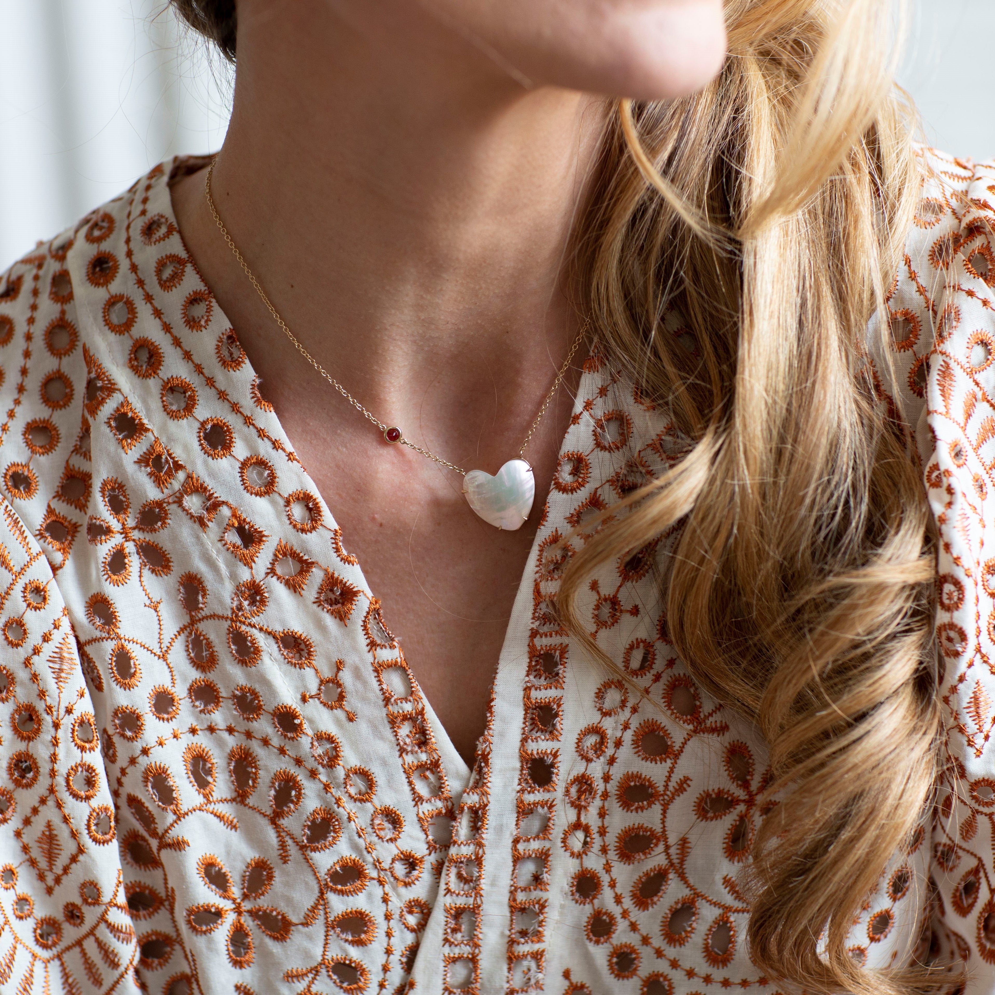 LOVE Shell Carved Heart Necklace with Gold Setting SALE – Jane Win