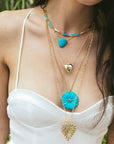 LOVE Turquoise Enamel Love Bar Chain Necklace