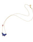 FREEDOM Carved Lapis Butterfly Pendant 10k Gold