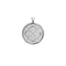 Silver Small Coin Pendant with Quatrefoil and heart illustration