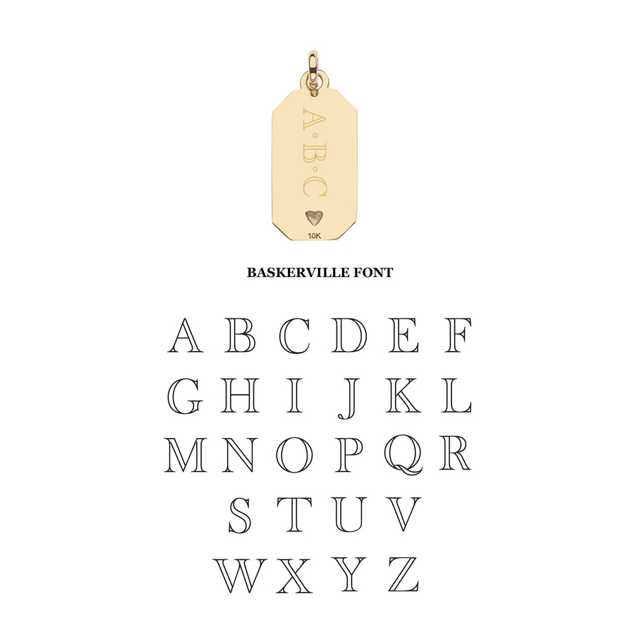 LOVE Tag Engravable Charm in Solid Gold