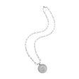 Silver Small Lucky coin on drawn link chain