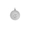 Silver Small Coin Pendant with Four leaf clover and horseshoe illustration