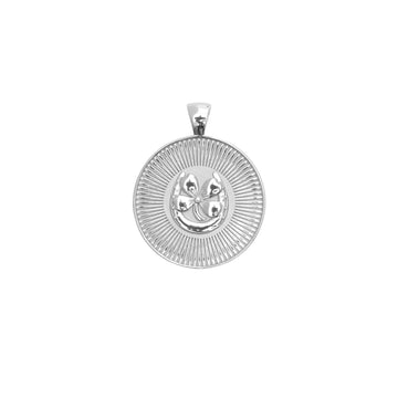 LUCKY JW Small Pendant Coin in Silver