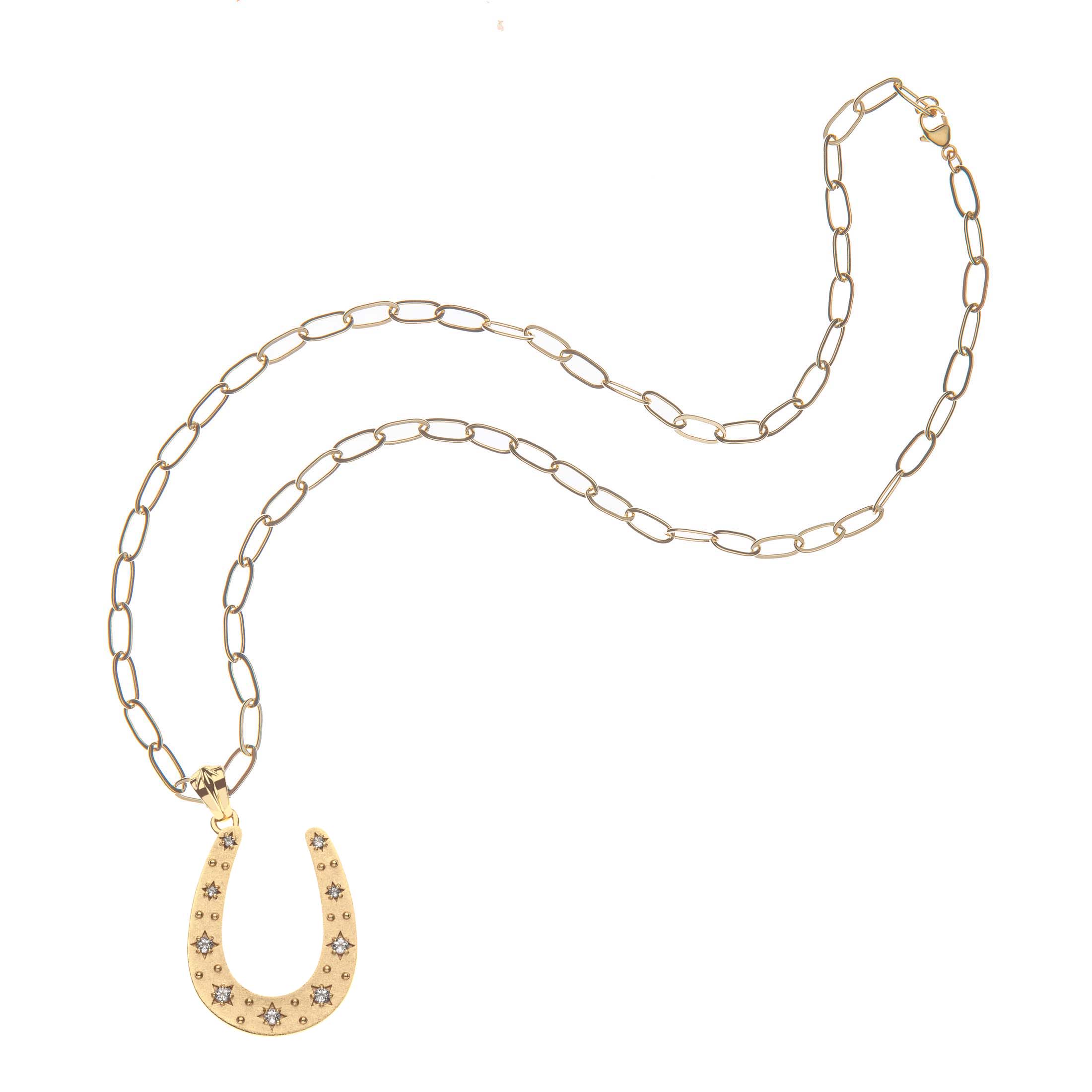 LUCKY Starry Horseshoe Pendant – Jane Win Jewelry