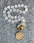 LOVE Mother of Pearl Heart Beaded Necklace