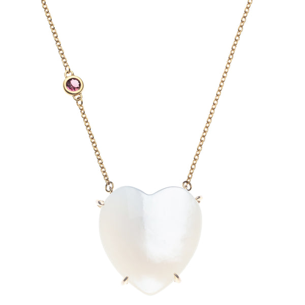 Heart Locket Enamel Necklace with Pearl Detail - Jane shops