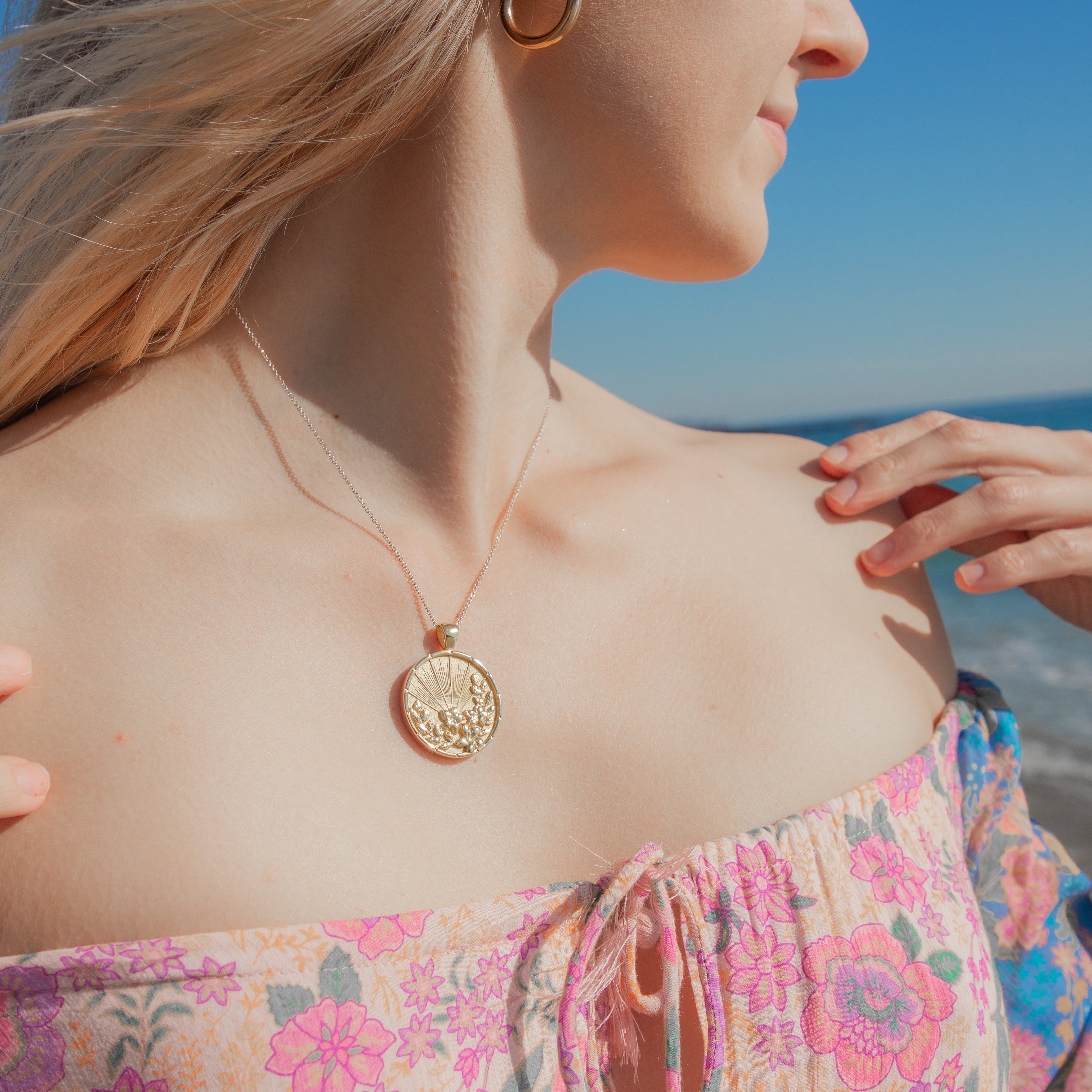 Pendant Coin Necklace Location - OHANA – Jane Win Jewelry