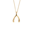 Gold mini wishbone on chain