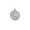 Silver Small Coin Pendant with bird and flower design