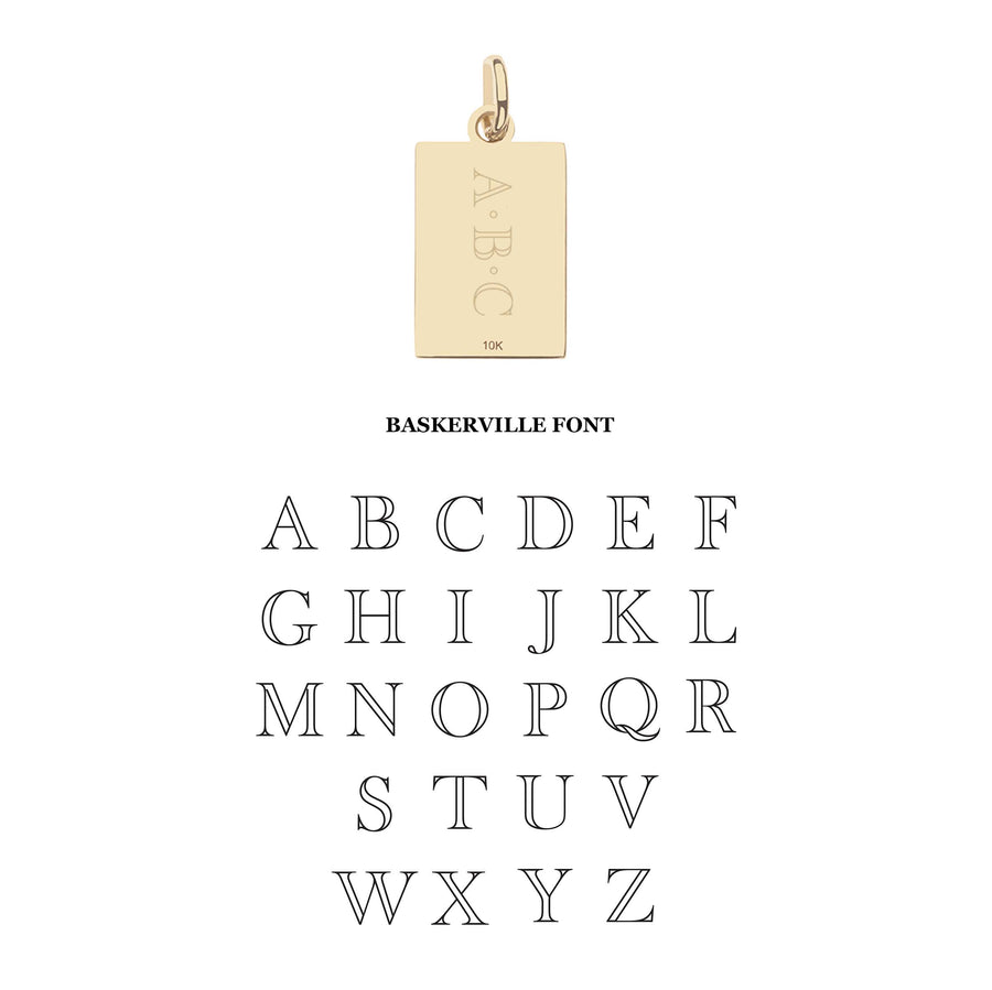 WANDERLUST Postcard Engravable Charm in Solid Gold
