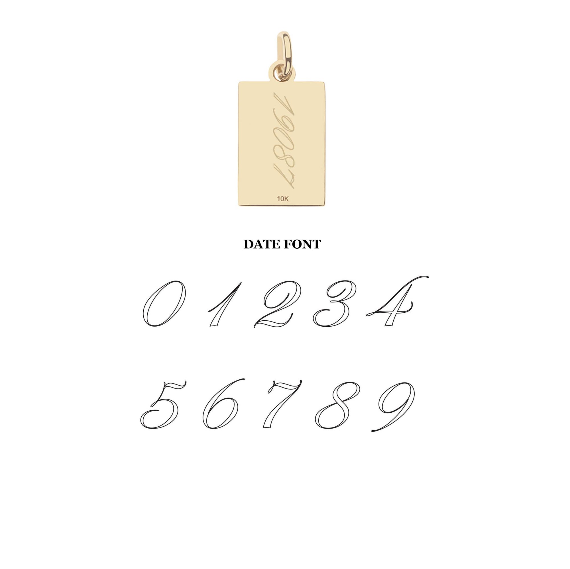 WANDERLUST Postcard Engravable Charm in Solid Gold