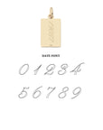 WANDERLUST Postcard Engravable Charm in Solid Gold