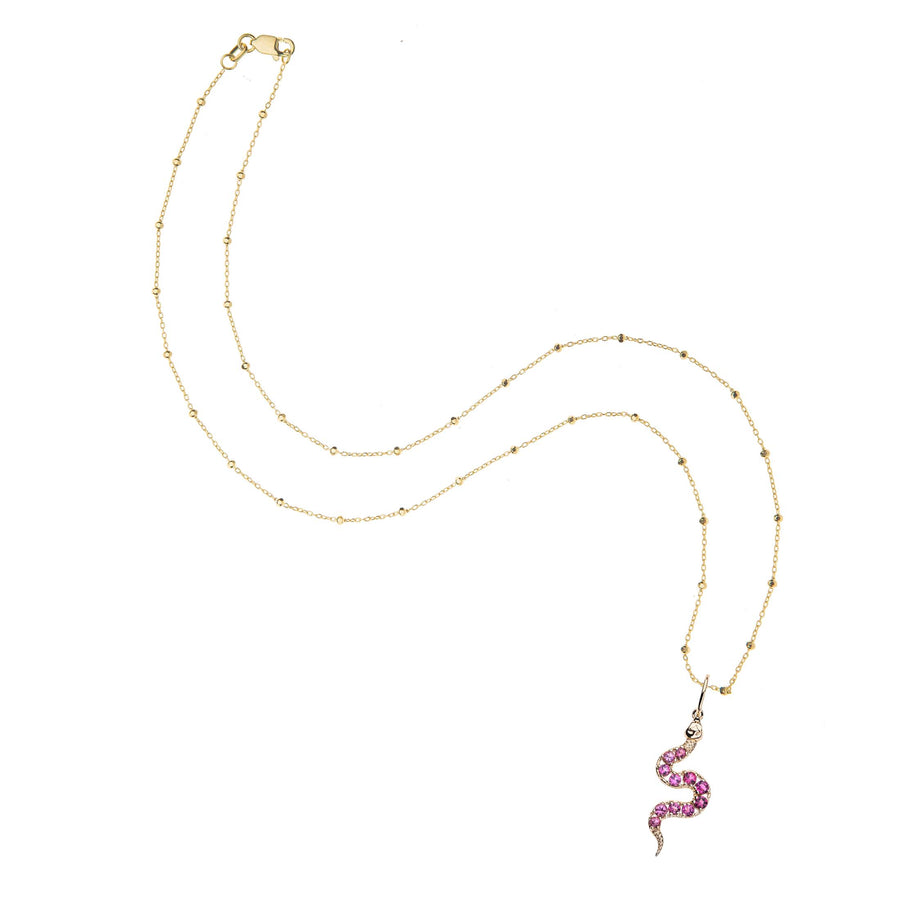 PROTECT Pink Tourmaline Snake in Solid Gold