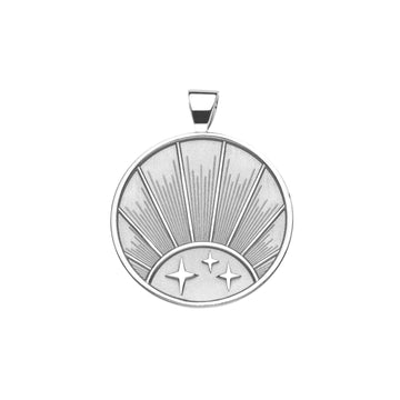 STRONG JW Original Pendant Coin (Rising Sun) in Silver