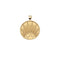 Gold Small Coin Pendant with three stars and a Rising Sun Illustration