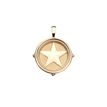 TEXAS JW Small Pendant Coin in 14k Solid Gold
