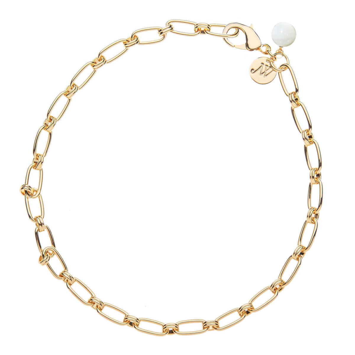 Jane Win Chain Wheels of Fortune Chain with Mother of Pearl Bead – Jane Win Jewelry