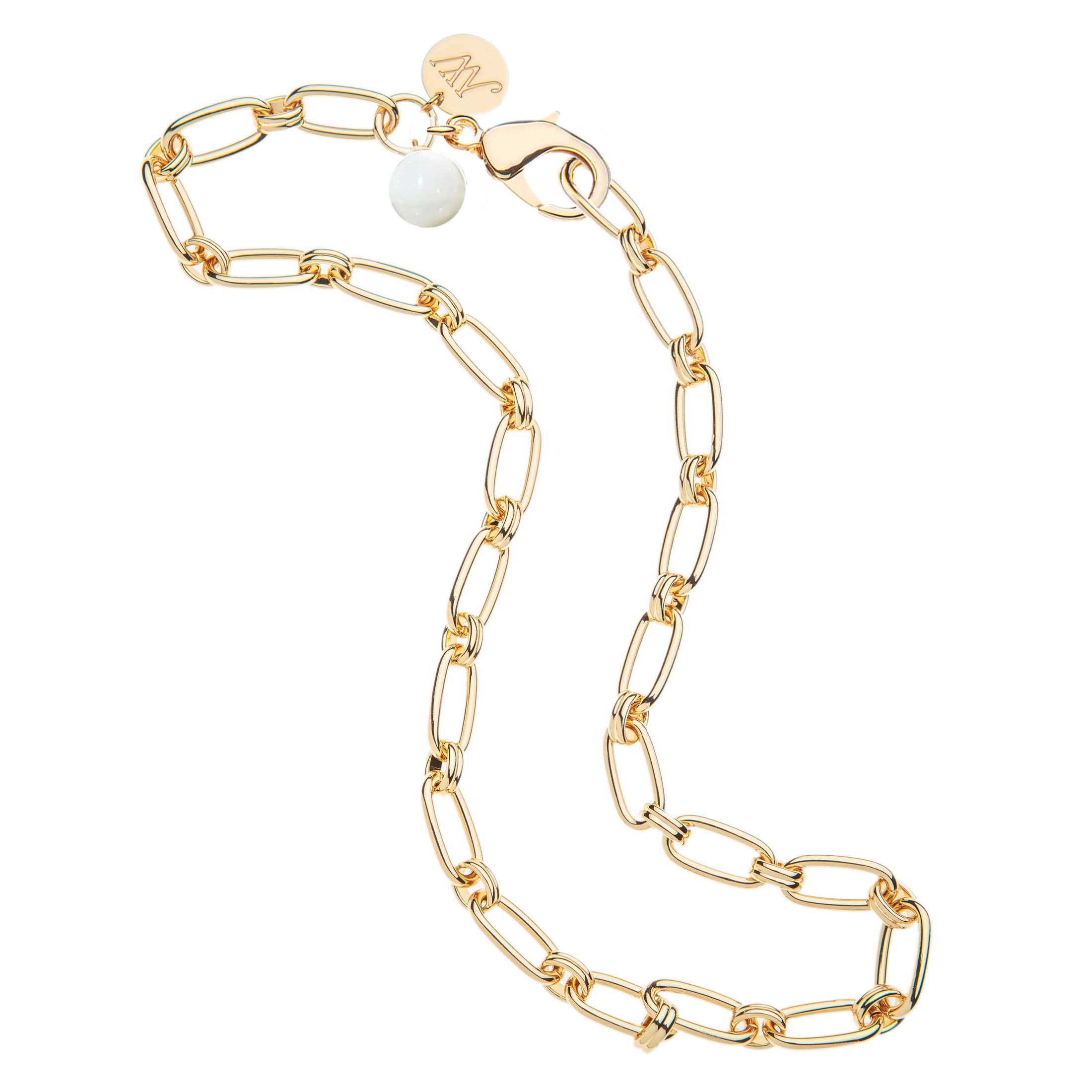 Jane Win Chain Wheels of Fortune Chain with Mother of Pearl Bead – Jane Win Jewelry