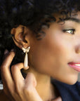FREEDOM Butterfly Drop Earrings: White Mother of Pearl and 10k Gold SALE