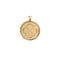 Gold Small Coin Pendant with Quatrefoil and heart illustration