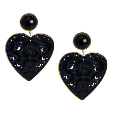 LOVE Black Carved Agate Earrings SALE