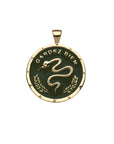 PROTECT JW Original Pendant Coin in Green Enamel