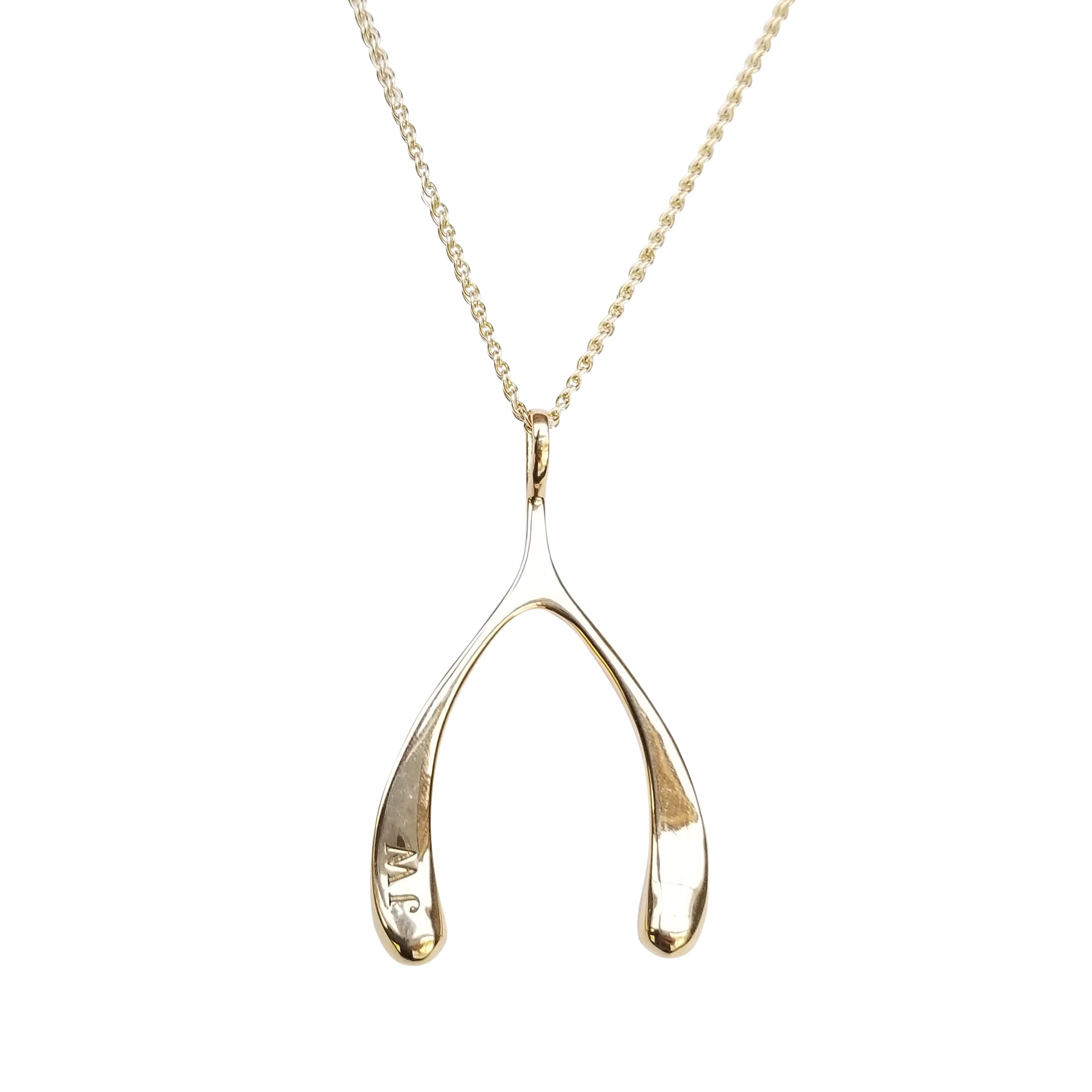 14k Gold Wishbone Necklace - Etsy