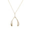 LUCKY Gold Wishbone Pendant